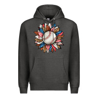 Charcoal Heather baseball sunflower Premium Hoodie - HRA Design Shop