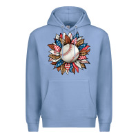Colony Blue baseball sunflower Premium Hoodie - HRA Design Shop