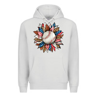 Dove Grey baseball sunflower Premium Hoodie - HRA Design Shop