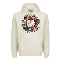 Oatmeal Heather baseball sunflower Premium Hoodie - HRA Design Shop