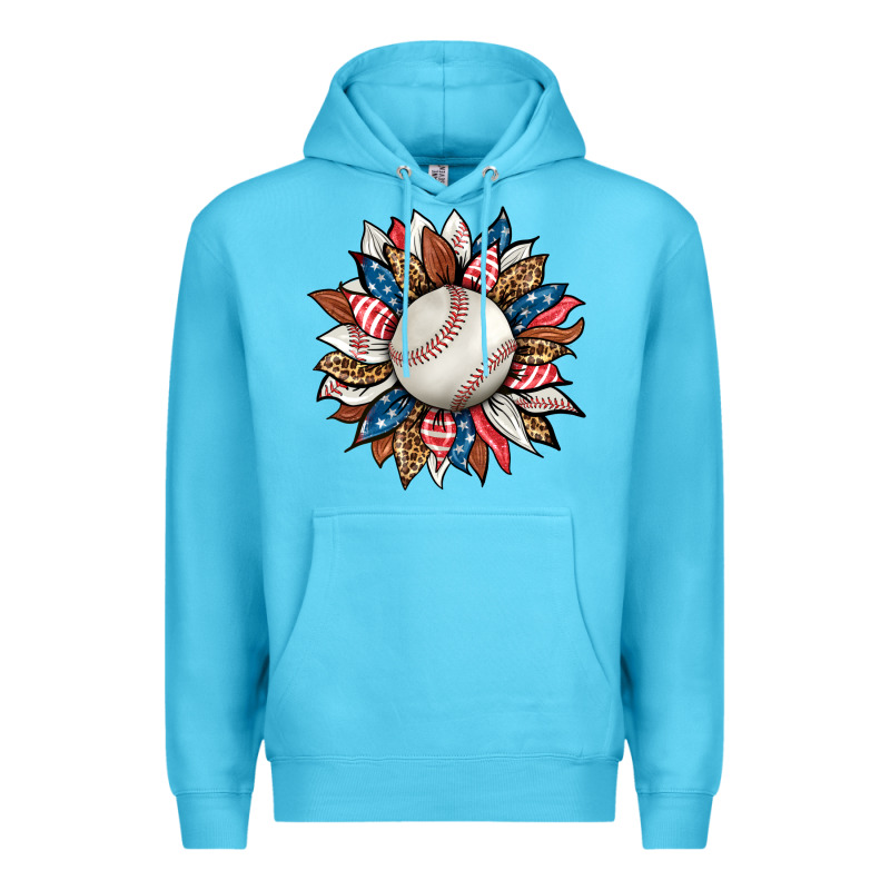 Baseball Sunflower Premium Hoodie by HRA Design Shop | Teevron