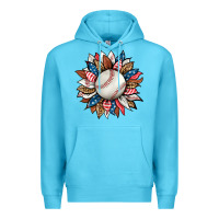 Ocean Blue baseball sunflower Premium Hoodie - HRA Design Shop