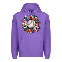 Purple baseball sunflower Premium Hoodie - HRA Design Shop