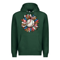 Sports Green baseball sunflower Premium Hoodie - HRA Design Shop