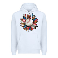 White baseball sunflower Premium Hoodie - HRA Design Shop