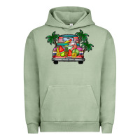 Pigment Oil Green summer truck Urban Hoodie - CowhideDigitalArt