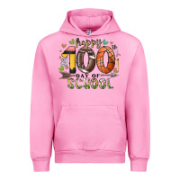 Fuchsia Pink happy 100 americana football basketball day of sch Urban Hoodie - RacoonDesign