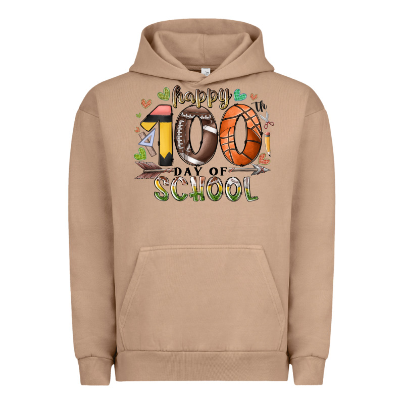 Happy 100 Americana Football Basketball Day Of Sch Urban Hoodie by RacoonDesign | Teevron