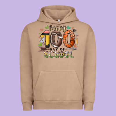 Happy 100 Americana Football Basketball Day Of Sch Urban Hoodie Designed By Racoondesign