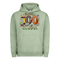 Pigment Oil Green happy 100 americana football basketball day of sch Urban Hoodie - RacoonDesign