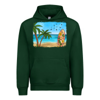 Forest Green beach background Urban Hoodie - HRA Design Shop