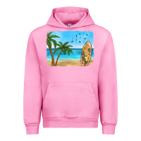 Fuchsia Pink beach background Urban Hoodie - HRA Design Shop