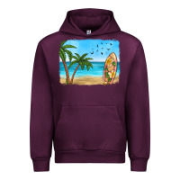 Mauve Wine beach background Urban Hoodie - HRA Design Shop