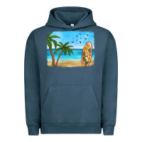 Pigment Midnight Navy beach background Urban Hoodie - HRA Design Shop