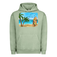 Pigment Oil Green beach background Urban Hoodie - HRA Design Shop