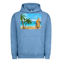 Pigment Pebble Blue beach background Urban Hoodie - HRA Design Shop
