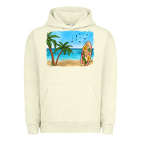 Pigment Pistachio beach background Urban Hoodie - HRA Design Shop