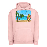 Pigment Salmon beach background Urban Hoodie - HRA Design Shop