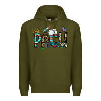 Army Green pacu Premium Hoodie - CowhideDigitalArt