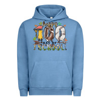 Pigment Pebble Blue happy 100 day of school american football baseball Urban Hoodie - RacoonDesign
