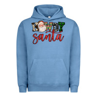 Pigment Pebble Blue howdy santa Urban Hoodie - FaDigitalArtStudio