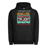 Pigment Black i am not old i am a classic sunflower floral casse Urban Hoodie - FaDigitalArtStudio