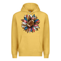 Antique Gold american football sunflower Premium Hoodie - HRA Design Shop