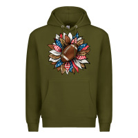Army Green american football sunflower Premium Hoodie - HRA Design Shop