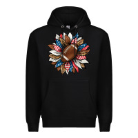 Black american football sunflower Premium Hoodie - HRA Design Shop