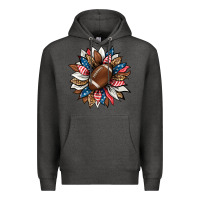 Charcoal Heather american football sunflower Premium Hoodie - HRA Design Shop