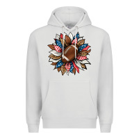 Dove Grey american football sunflower Premium Hoodie - HRA Design Shop