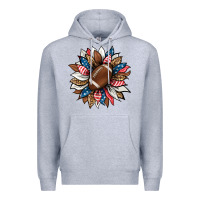 Heather Grey american football sunflower Premium Hoodie - HRA Design Shop