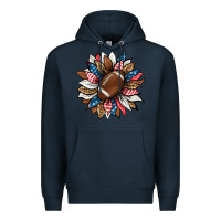 Navy american football sunflower Premium Hoodie - HRA Design Shop