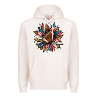 Pale Pink american football sunflower Premium Hoodie - HRA Design Shop