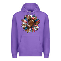 Purple american football sunflower Premium Hoodie - HRA Design Shop