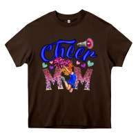 Chocolate Brown Cheer Mom Heavy Core Tee - CowhideDigitalArt