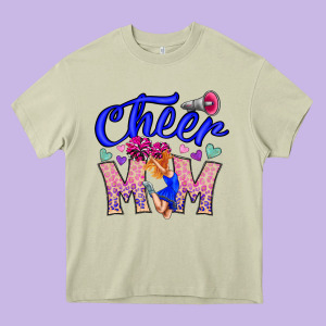 Cheer Mom Heavy Core Tee Designed By Cowhidedigitalart
