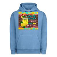 Pigment Pebble Blue when life gives you lemons make lemonade Urban Hoodie - HRA Design Shop