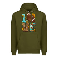 Army Green western love american football Premium Hoodie - HRA Design Shop