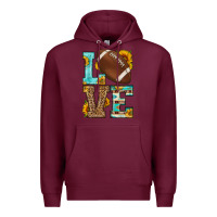 Burgundy western love american football Premium Hoodie - HRA Design Shop