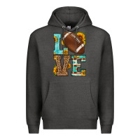 Charcoal Heather western love american football Premium Hoodie - HRA Design Shop