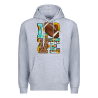 Heather Grey western love american football Premium Hoodie - HRA Design Shop