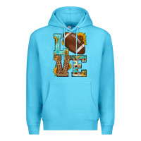 Ocean Blue western love american football Premium Hoodie - HRA Design Shop