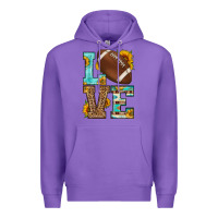 Purple western love american football Premium Hoodie - HRA Design Shop