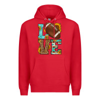 Red western love american football Premium Hoodie - HRA Design Shop