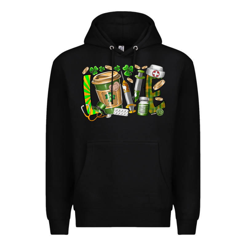 St Patricks Love Nurse Premium Hoodie by RacoonDesign | Teevron