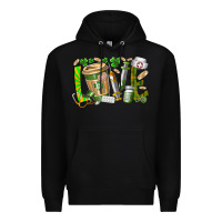 Black St Patricks love nurse Premium Hoodie - RacoonDesign