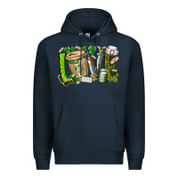 Navy St Patricks love nurse Premium Hoodie - RacoonDesign