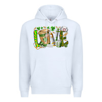 White St Patricks love nurse Premium Hoodie - RacoonDesign
