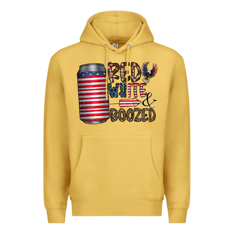 Red White  Boozed Premium Hoodie by CowhideDigitalArt | Teevron